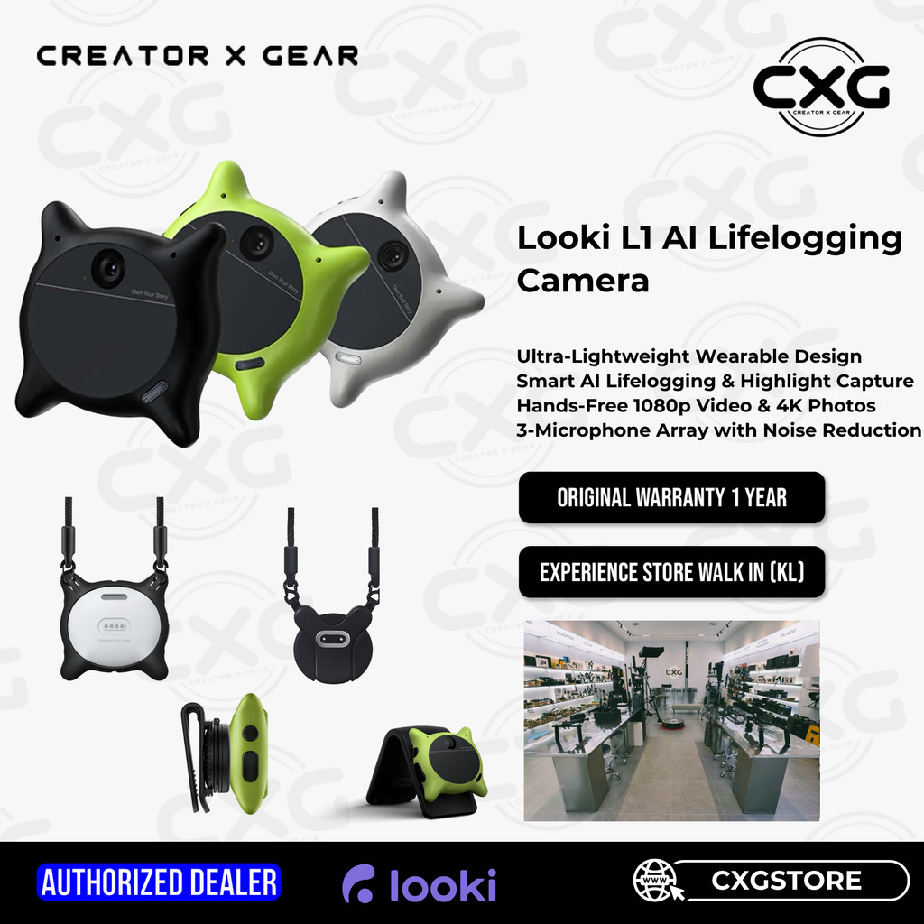 Looki L1 AI Lifelogging Camera | ChatGPT Gemini Claude | 32g | Auto Vlog | Full HD Video | 4K Photo