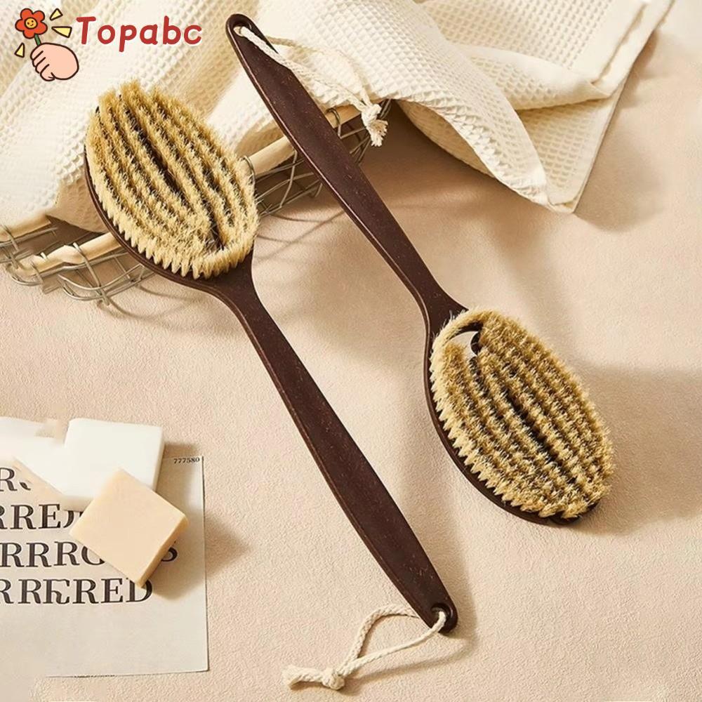 Topabcme Dual-Texture Back Scrubber Brush, Soft & Firm Bristles, Dry/Wet Body Exfoliato…