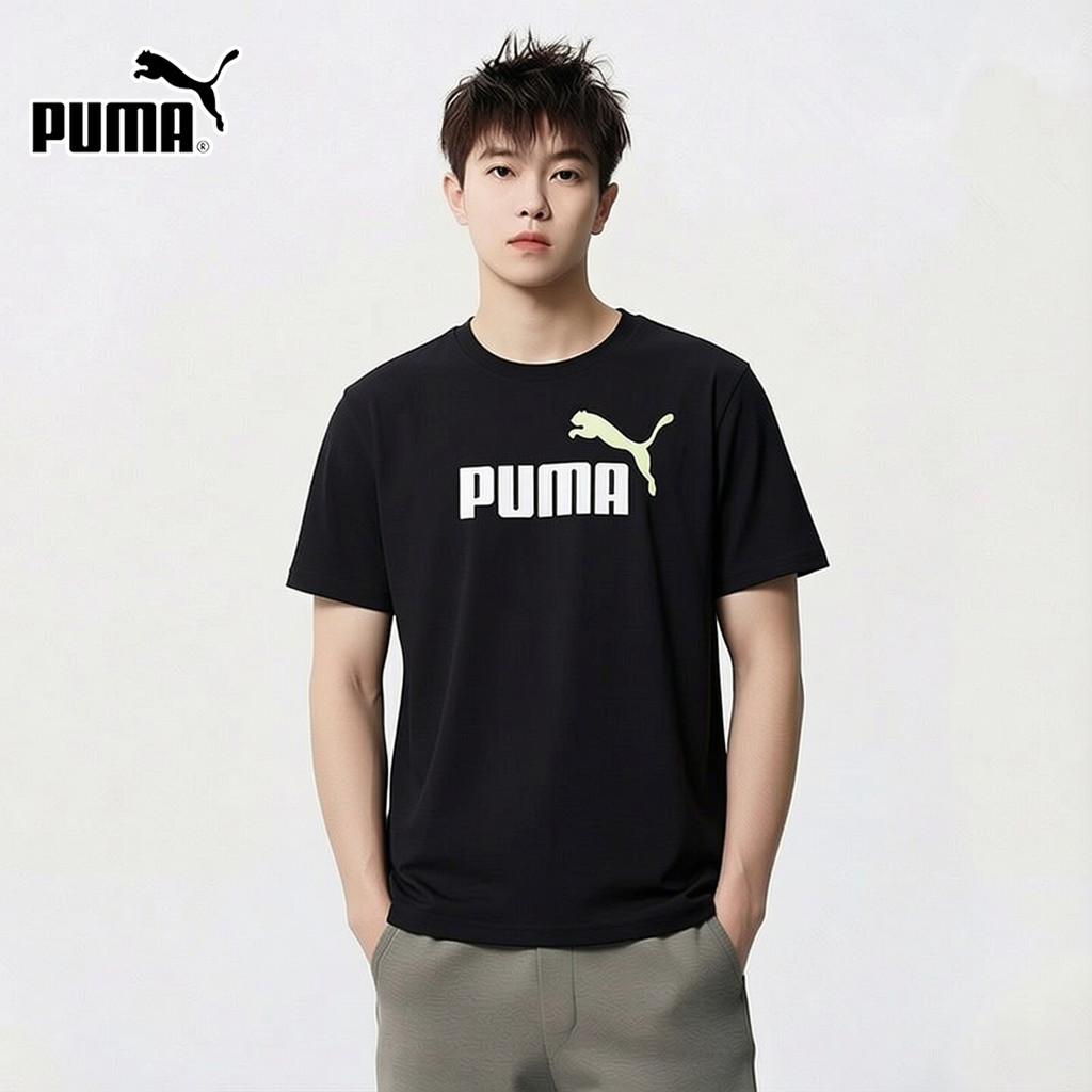 Inter 丨 PUMA PUMA Short-Sleeved Men's Clothing 2026 Summer New Style Sportswear Loose Casual Black Round Neck T-Shirt