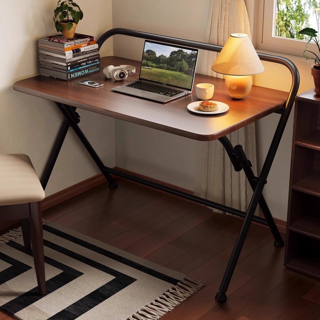 Household Desk Computer Desk Folding Table Bookshelf Study Desk Desk Foldable Simple Bedroom Bedside Small Table