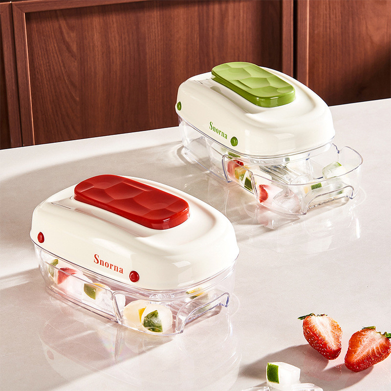 [Ice Tray / Acuan Ais] Acuan tekan untuk melepaskan dengan penutup, alat pembuat ais rumah tangga gred makanan, kotak penyimpanan peti sejuk, dulang Dulang Silikon | Silicone Ice Tray | Acuan Aiskrim | Ice Cube Tray | Pembuat Ais