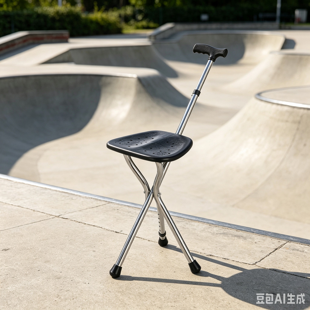 Walking Cane Stool Elderly Anti-slip Folding Walking Cane Chair- &&&& -- &&& **、walking aid、tongkat orang tua、tongkat lipat、tongkat 4 kaki、Foldable stick for elderly、 kaki 4、拐杖椅子