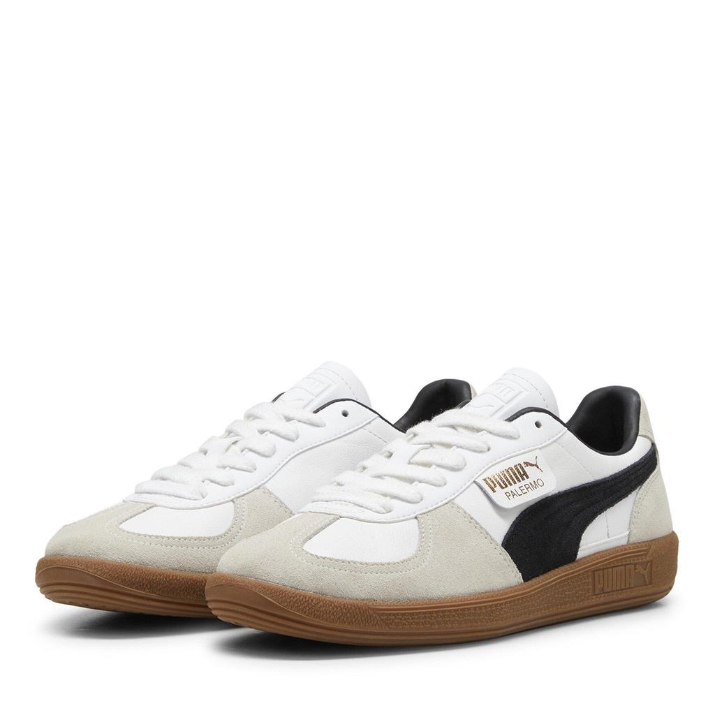 Puma Mens Palermo Leather Mens Shoes (Wht-Vapor-Gray) - Sports Direct