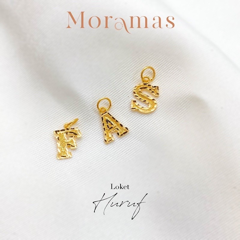 FA6 Moramas ALPHABET Pendant 916 Gold/ Loket HURUF Emas 916/ Letter Pendant 916 Gold (Bajet/ Budget)