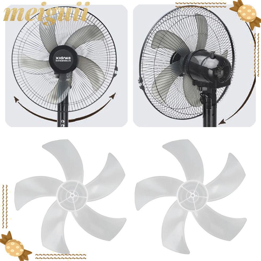 MEIGUII Five Blades Fan, Slow Noise Big Wind Fan Blade, Durable Plastic Fan Accessories for Pedestal Fan Table Fan Wall Fan