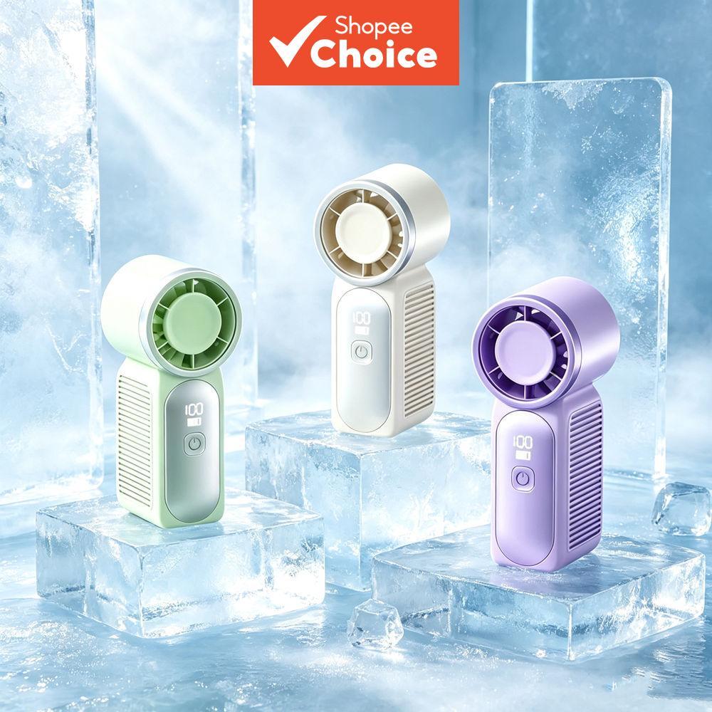 USB Rechargeable Mini Handheld Fan, Ultra-Quiet with Digital Display, Powerful Wind, Small Personal Cooling Fan with Light Kipas Tangan Mini Boleh Cas Semula USB - Angin Kencang, Paparan Digital, Ultra-Senyap, Dengan Lampu