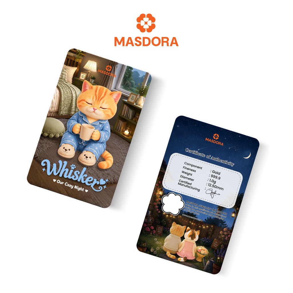 MASDORA 999.9 Gold Bar 1.00GM COMBO (1.00GM X 2) ~ Oyen's Cozy Night (EMAS 999.9/24K)