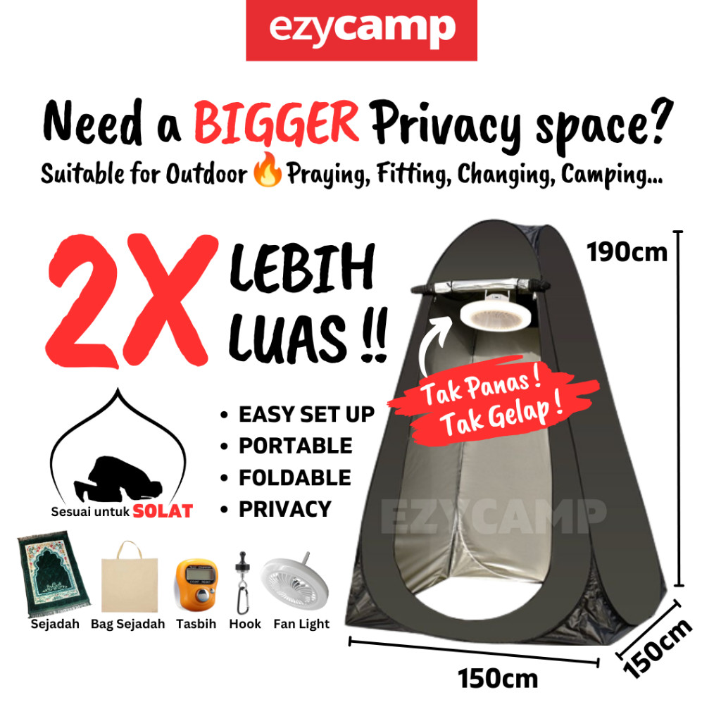 Outdooor Portable Fitting Dressing Changing Tent Big Size Privacy Foldable Tent Khemah Salin Baju