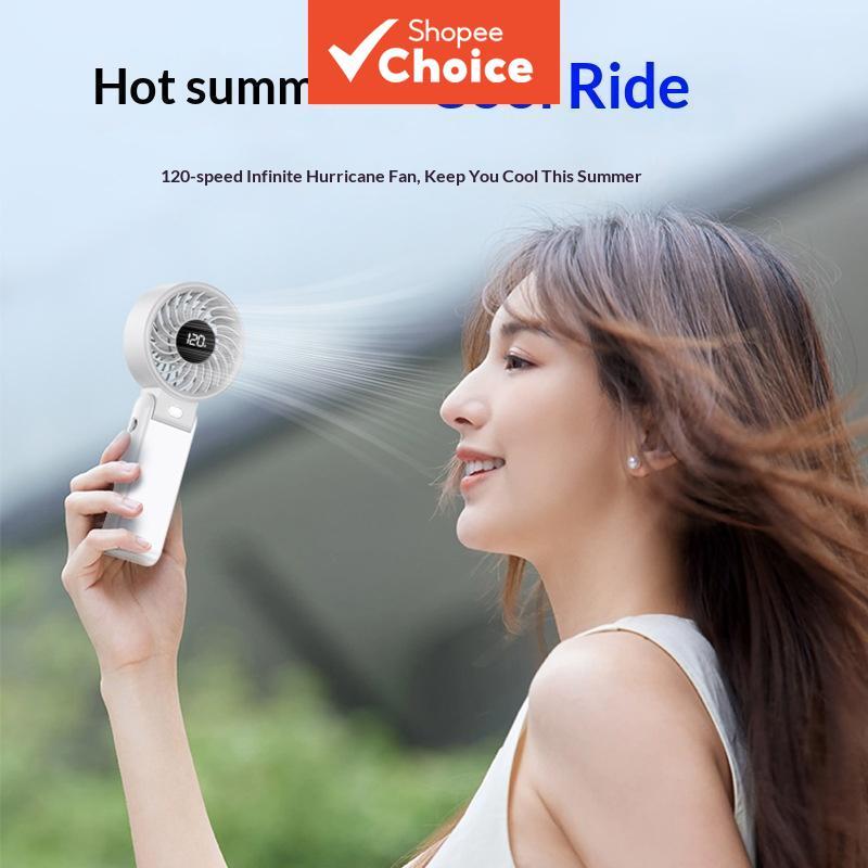 Turbo Fan Mini Fan Phone Cooler Foldable Display USB Rechargeable Kipas Turbo Mini Penyejuk Telefon Lipat Paparan Pengecasan USB