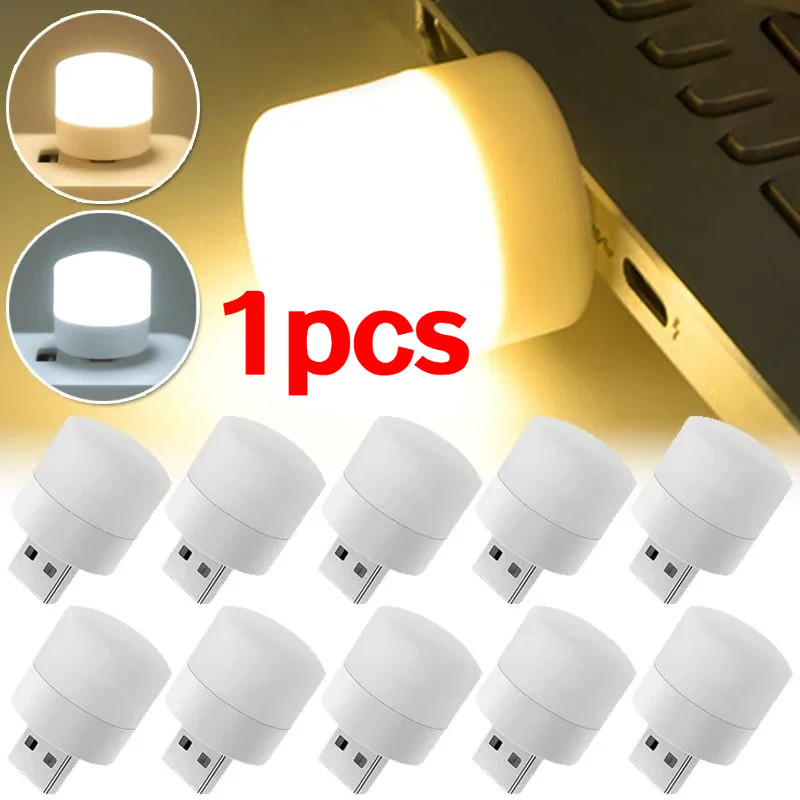 1pcs Lampu Malam Mini USB Mudah Alih Lampu Isyarat Kereta 5V 1W Penjagaan Mata Mentol Membaca Buku Komputer Pengecasan Kuasa Mudah Alih Lampu Malam LED