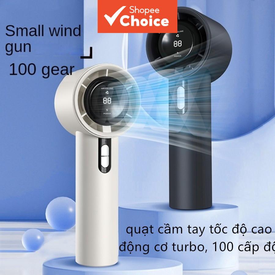 Handheld Turbo Fan, Longma 100-Speed Rechargeable USB Portable Mini Fan Kipas Turbo Genggam, Mini Mudah Alih Boleh Cas Semula USB Longma 100-Kelajuan
