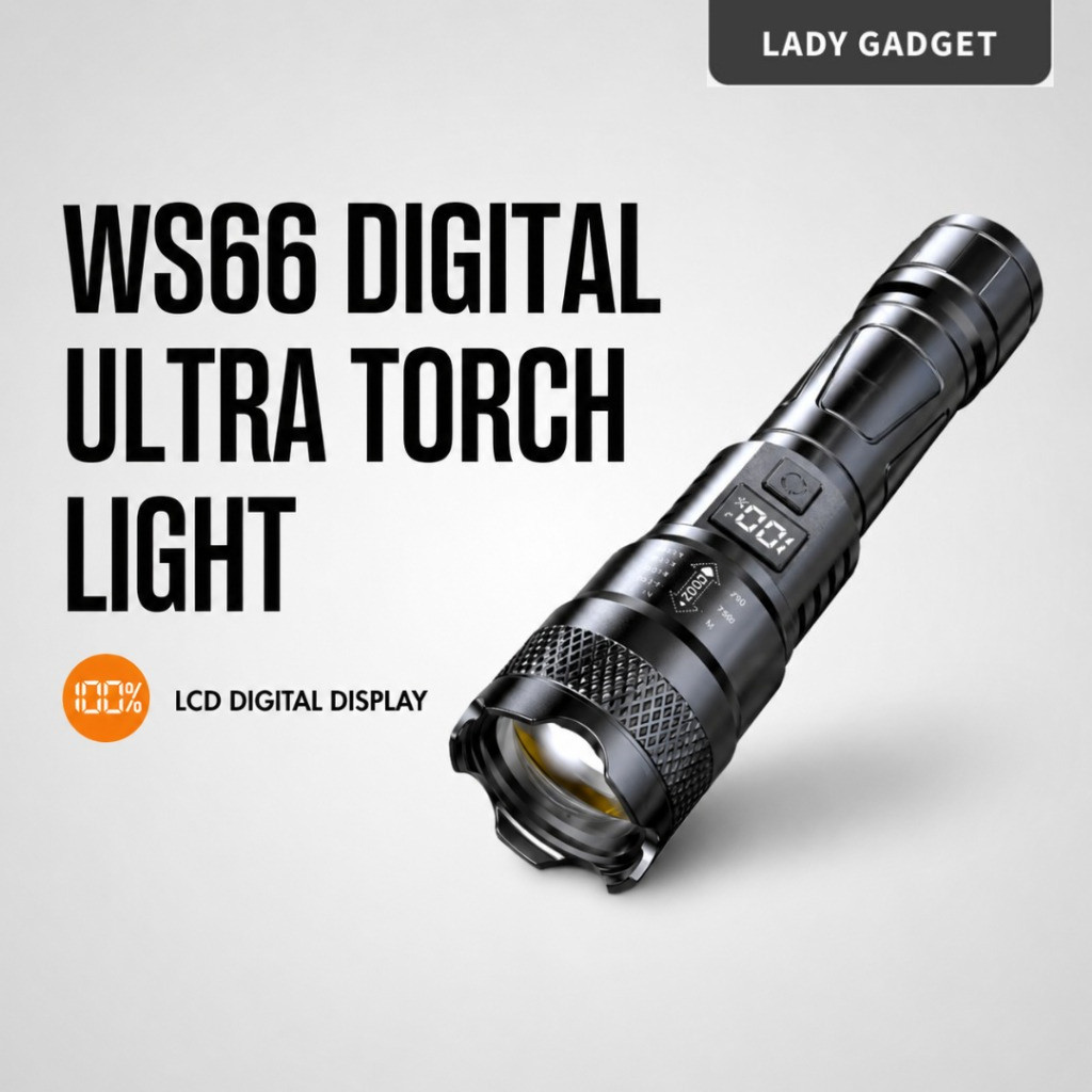 Digital LED Ultra Powerful Flashlight Waterproof Lamp USB Rechargeable High Power Flashlights Telescopic Zoom Lantern
