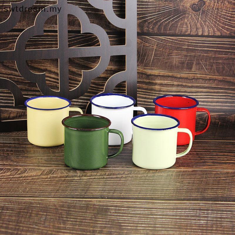 XXHZ Enamel Coffee Mugs Shatterproof Custom Personalized Logo Multiple Colors for Home Camping Office Gift Use [MY]