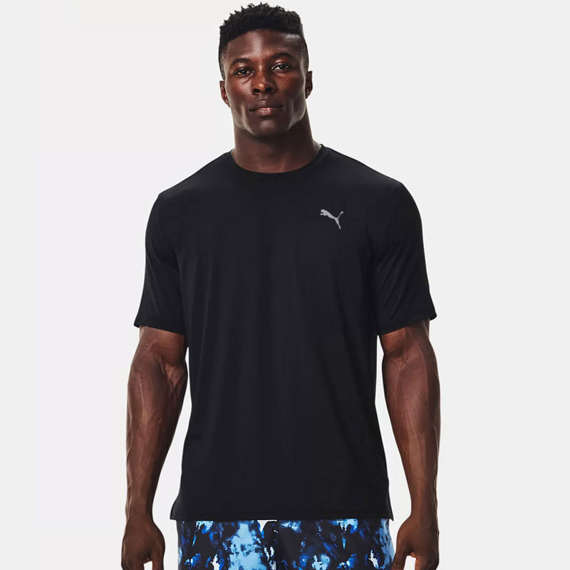 Lucky Leaf 丨 PUMA PUMA Black Short-Sleeved Men Summer Men's Sports Fitness Clothes Running Quick-Drying Clothes T-Shirt