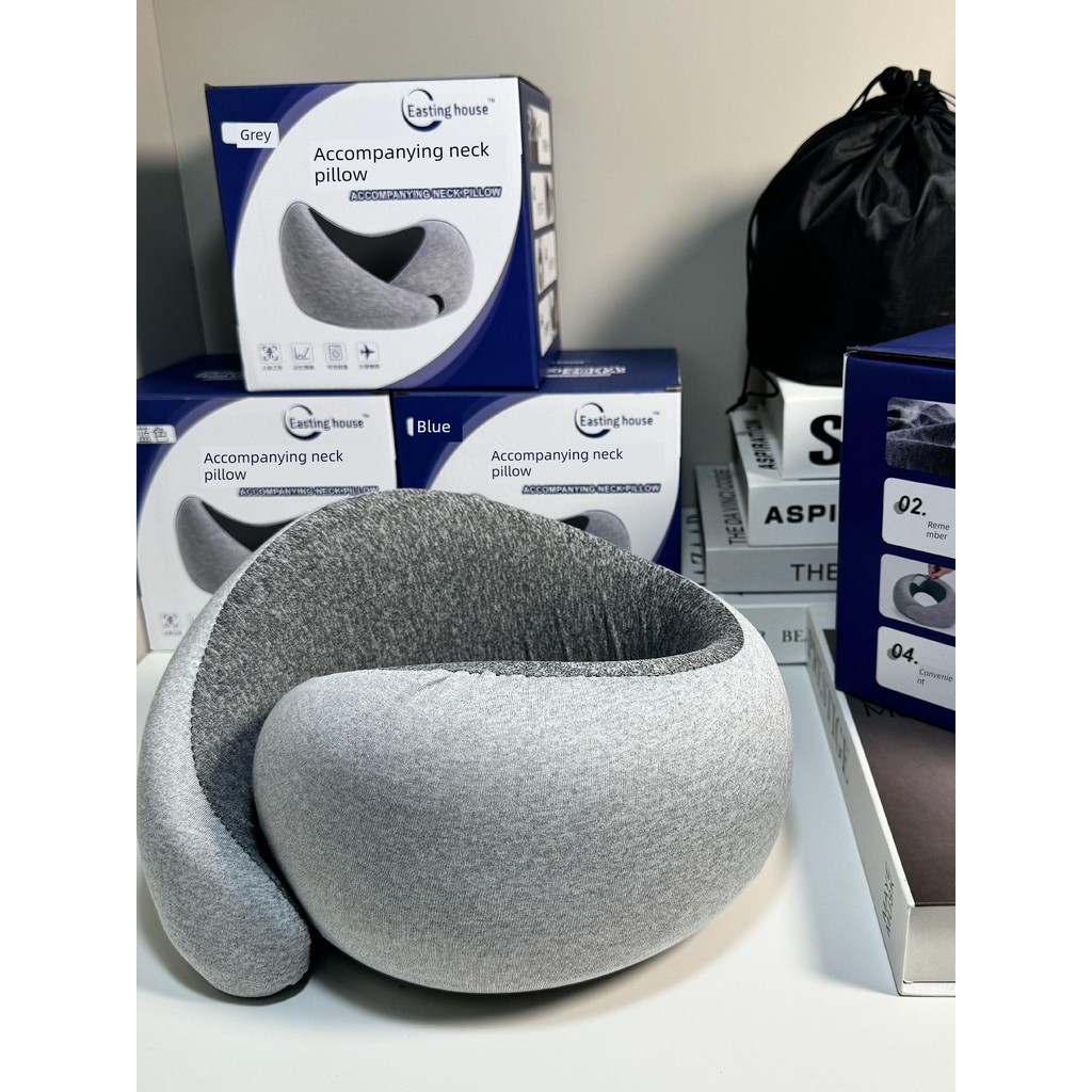 bantal leher neck pillow Bantal leher berbentuk U burung unta, bantal tulang belakang serviks mudah alih, ergonomik, sokongan kuat, tidur dewasa