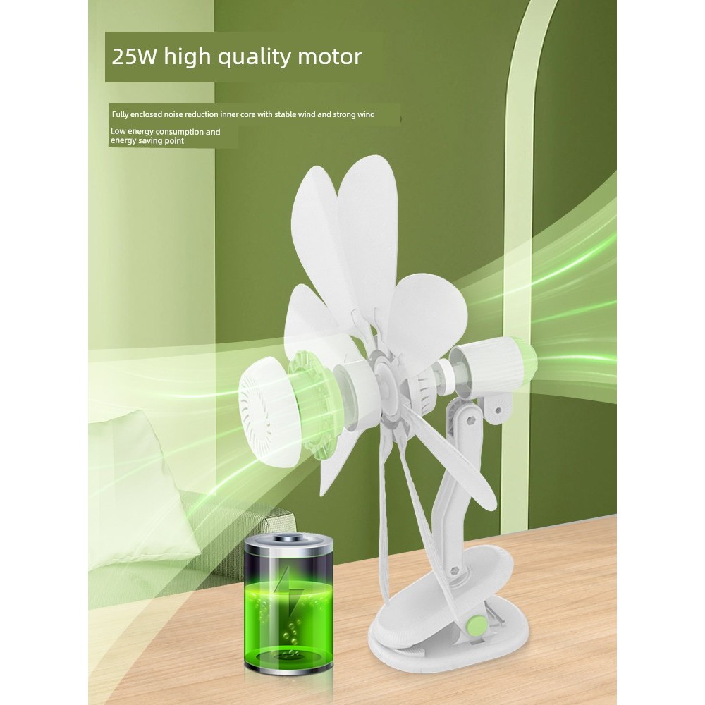 kipas mini bateri tahan lama mini kipas kipas usb kereta Yangzi Small Large Wind Electric Fan Mini Office Desktop Student Dormitory Household Clip-On Table Clip Fan 806