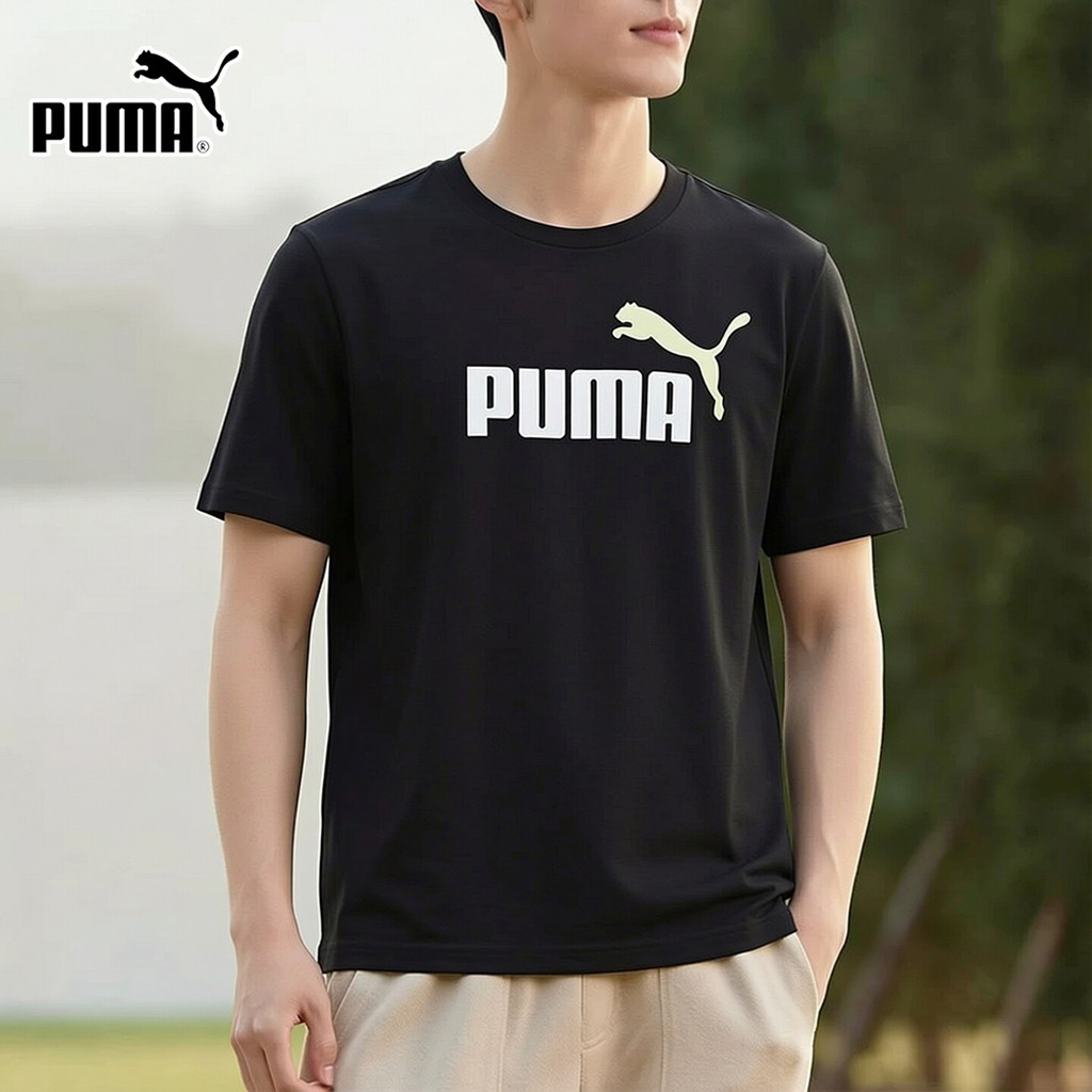 Inter 丨 PUMA PUMA Black Short-Sleeved Men's Clothing 2026 Summer New Style Casual T-Shirt Sportswear Round Neck Half-Sleeved