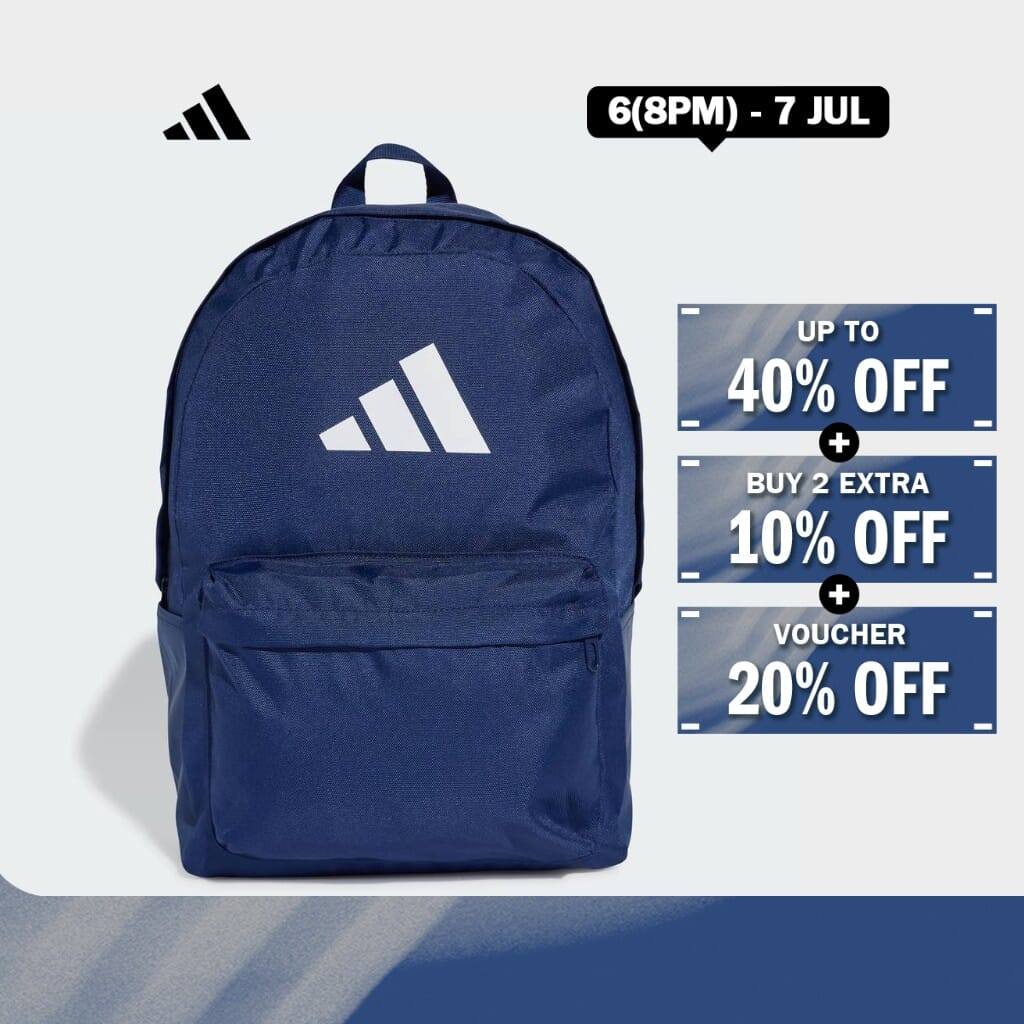adidas Lifestyle Classic 3 Bar Logo Backpack Unisex Blue IS7049