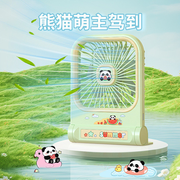 | 制冷小风扇 | kipas mini bateri tahan lama 【kipas turbo mini】 ⚘Panda Desktop Small Fan USB Charging Student Desktop Portable Cartoon Handheld Fan Cross-Border Cross-Border Exclus♚