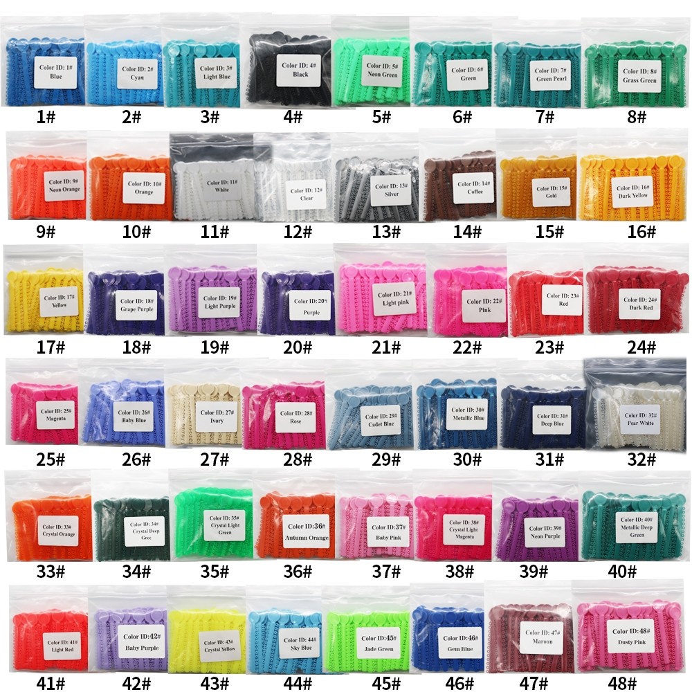 40 Sticks Dental Elastic Ligature Ties Orthodontic Rubber Bands O-rings Braces Rubber Bands Tools