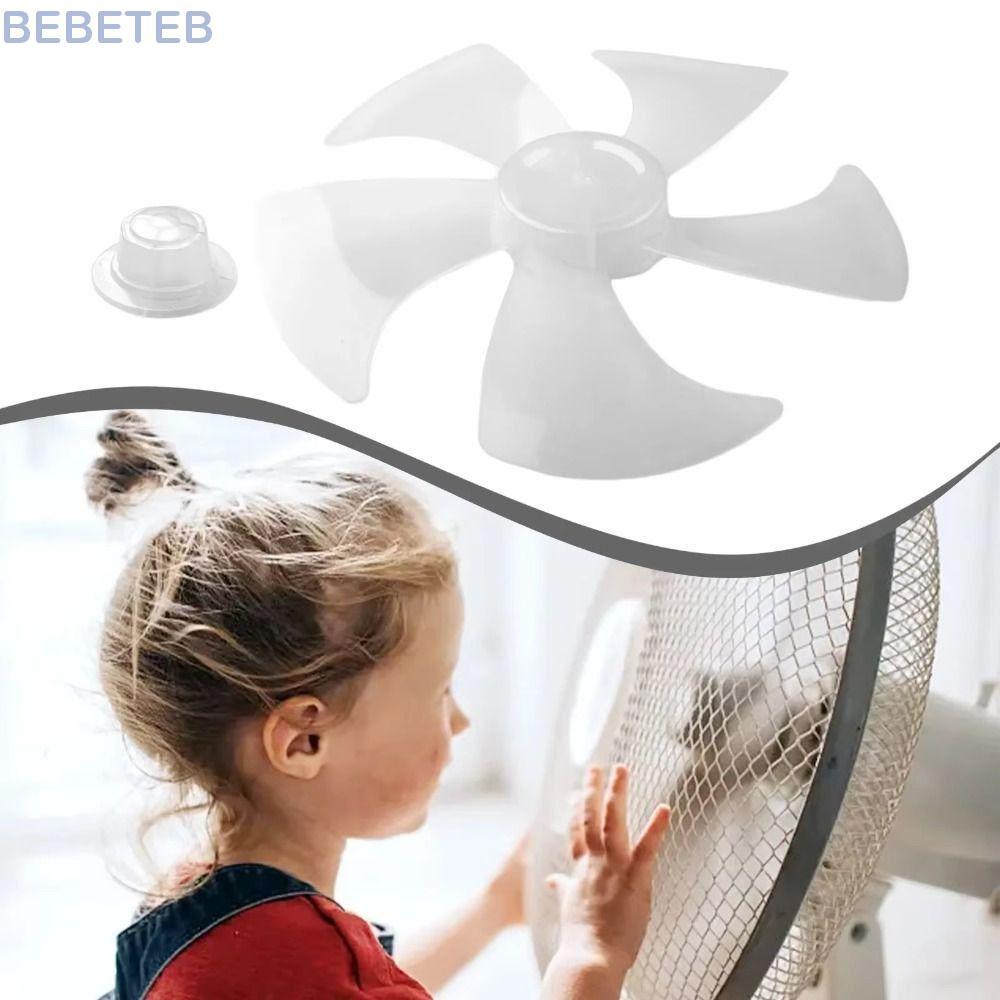 BEBETEB Five Blades Fan, Slow Noise Big Wind Fan Blade,  Plastic Leaf Floor Fan for Pedestal Fan Table Fan Wall Fan