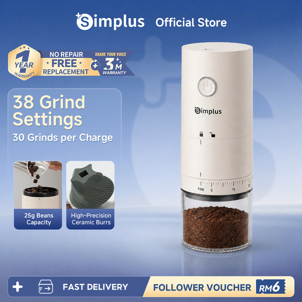 【New Launch】Simplus Electric Coffee Grinder丨Home Smart Grinder 丨38 Adjustable Grind Settings丨Detachable MDJH005