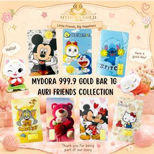 MYDORA 999.9 Gold Bar 1G AURI Friends Collection