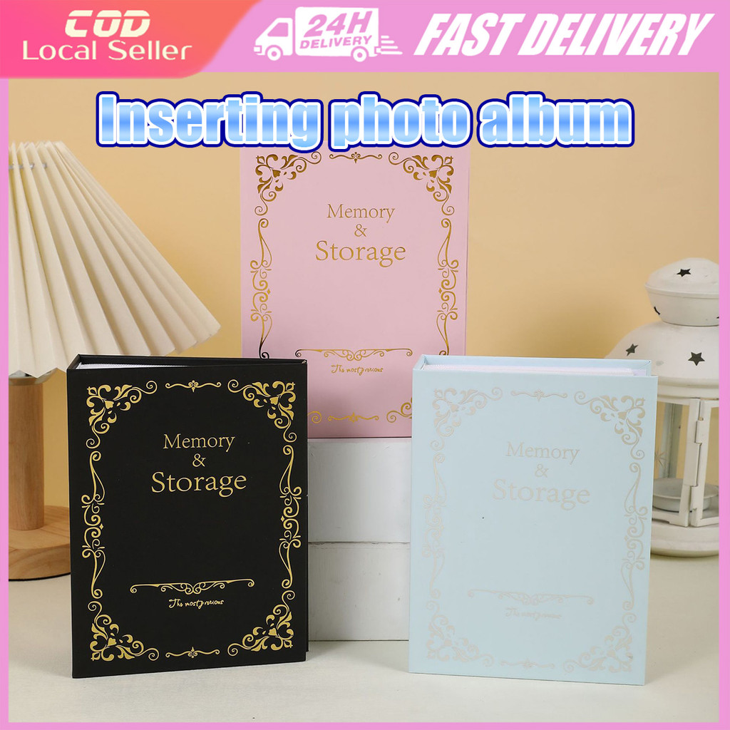 4R Pocket Album Gambar 100pcs Insert Page Black/Blue/Pink Photo Album Family Small Photo Album Gambar口袋相册