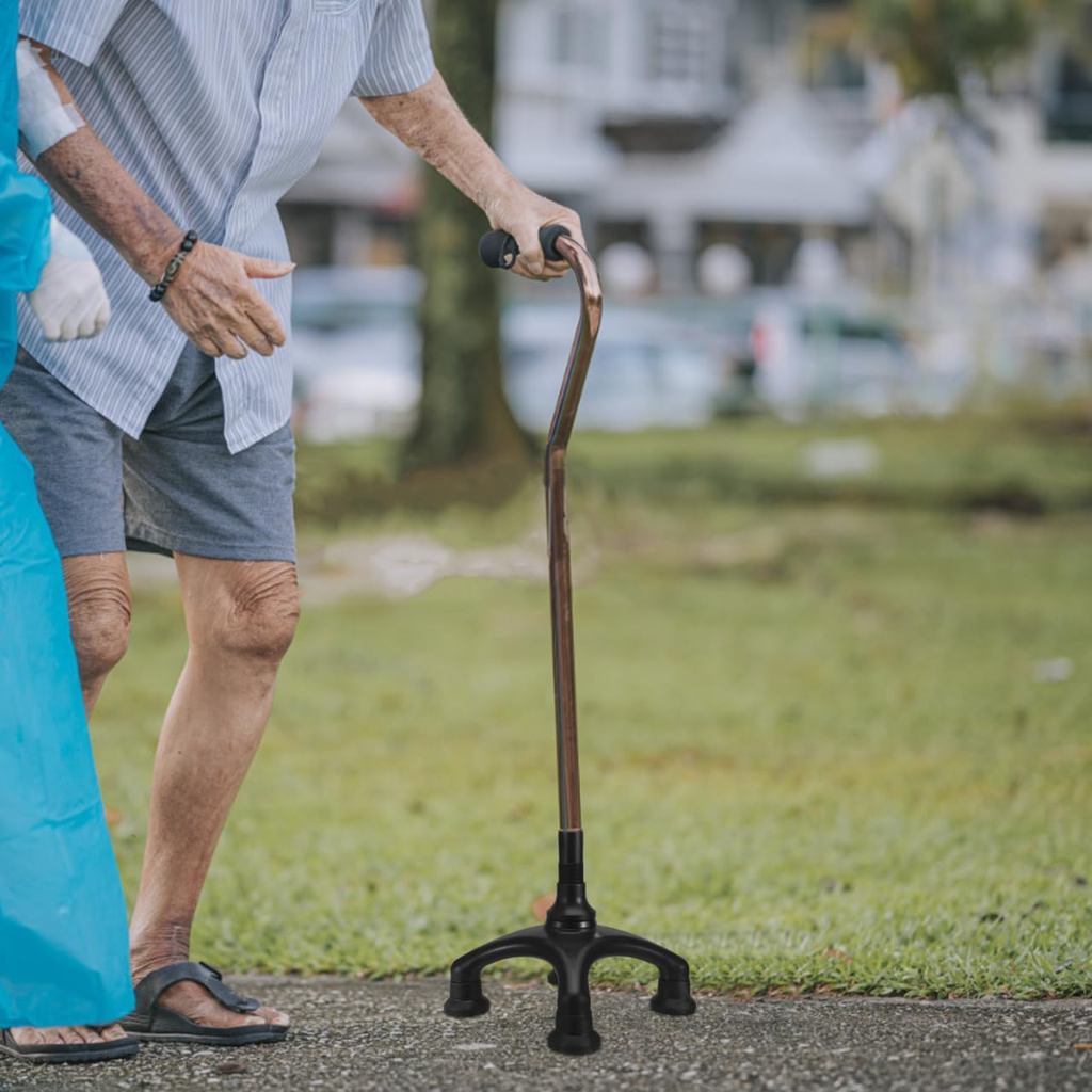 GALPADA Penutup Bawah Tongkat Berempat Kaki - Aksesori Tapak Tongkat Empat Kaki untuk Kestabilan yang Ditingkatkan - Alat Ganti Hujung Tongkat untuk Warga Emas