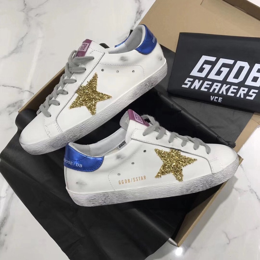 B254 YMB6 GGDB SSTAR Men's Women's White Vintage Sneakers Casual Sneakers Leisure Sports Shoes Dirty Sneakers Star Shoes 35-45