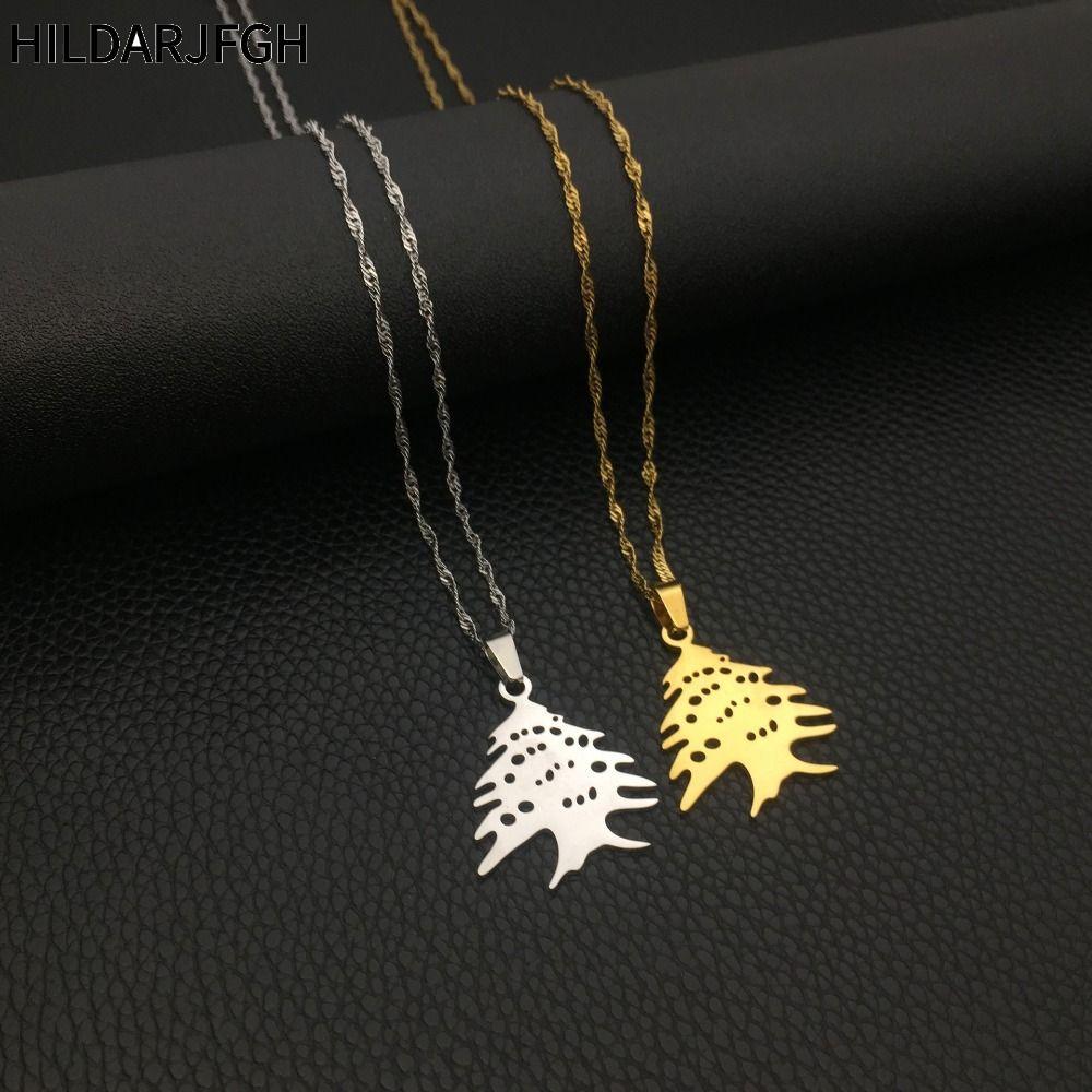 HILDARJFGH Cedar Tree Pendant Necklace, Stainless Steel Green Enamel Tree Pendant Necklace, Patriotic Pendant Design Patriotic Symbol Enamel Tree Pendant For Patriotic Gifts