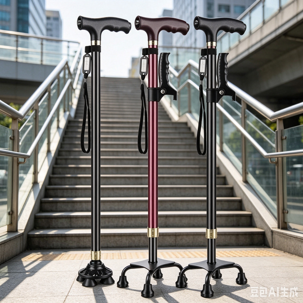 Elderly Crutches Shock-resistant Crutches Big Four-legged Cane、walking aid、walking cane、tongkat orang tua、tongkat lipat、 4 kaki、Foldable walking stick for elderly、tongkat kaki 4、拐杖椅子