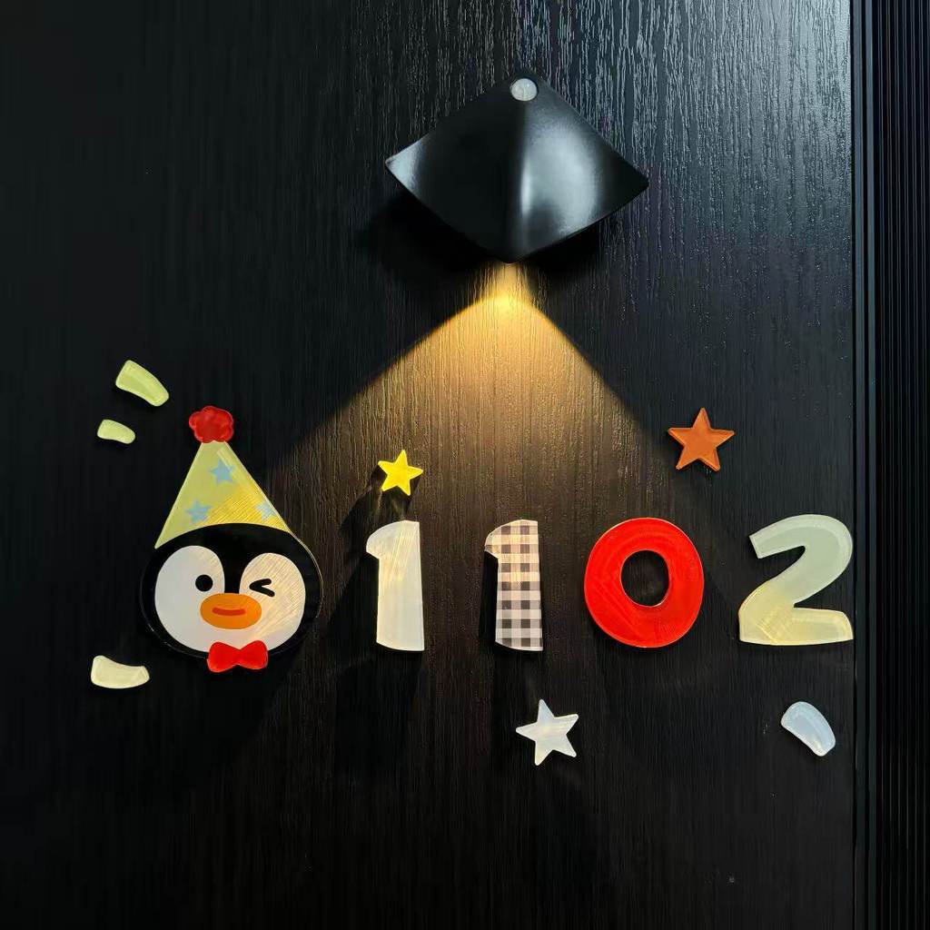 Pgu Penguin House Number Plate Household Entrance Prompt Plate Clear Decorative Apartment Sign House Number Plate Pgu Penguin Number Home Entry Door20260814