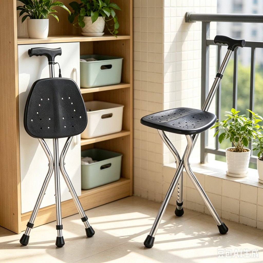 Walking Cane Stool Elderly Anti-slip Folding Walking Cane Chair * -- * - * & - &&& - * & -- & --、walking aid、tongkat orang tua、tongkat lipat、tongkat 4 kaki、Foldable stick for elderly、 kaki 4、拐杖椅子