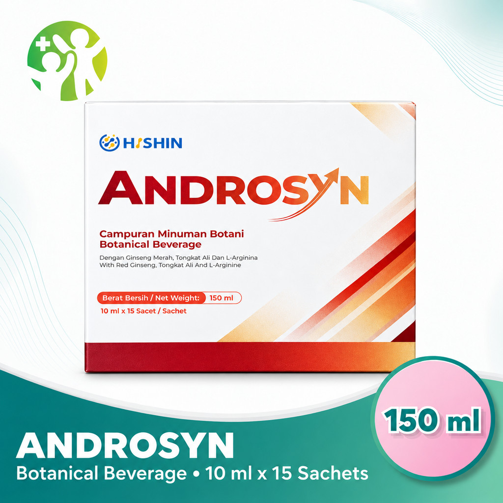 [SahabatKesehatan] HISHIN Androsyn Botanical Beverage with Red Ginseng, Tongkat Ali & L-Arginine | Support Energy & Men’s Vitality