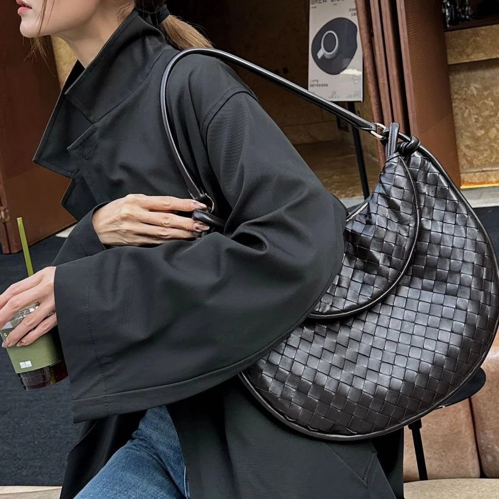 Baodie's Home Bag gemelli Gemini Bag Handbag Shuqi Same Style New Season Show Style Woven Sheepskin BV Underarm Bag Gemini Bag Handbag Underarm Bag