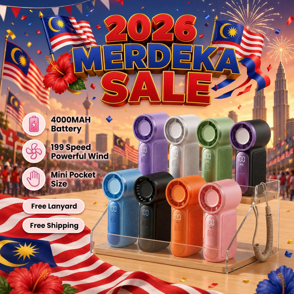 Kipas Mini Poket USB Cas Semula 20000 RPM Motor Kuat, 3 Kelajuan Nipis Ringan, Kipas Tangan Mudah Alih utk Pejabat Rumah