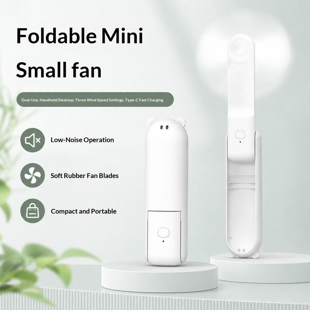 Mini USB Handheld Fan Foldable Portable Rechargeable Small Desk Fan Low Noise for Study Office Travel kipas usb