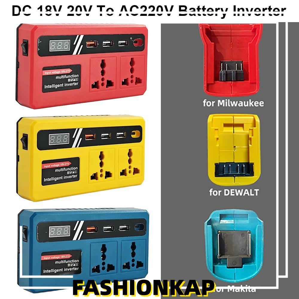 IFASHIONKA 1Pcs Battery Inverter, Multifunctional Dual Plug Smart Transformer, 18v 20v To 220v Household 120W Outdoor Work Inverter
