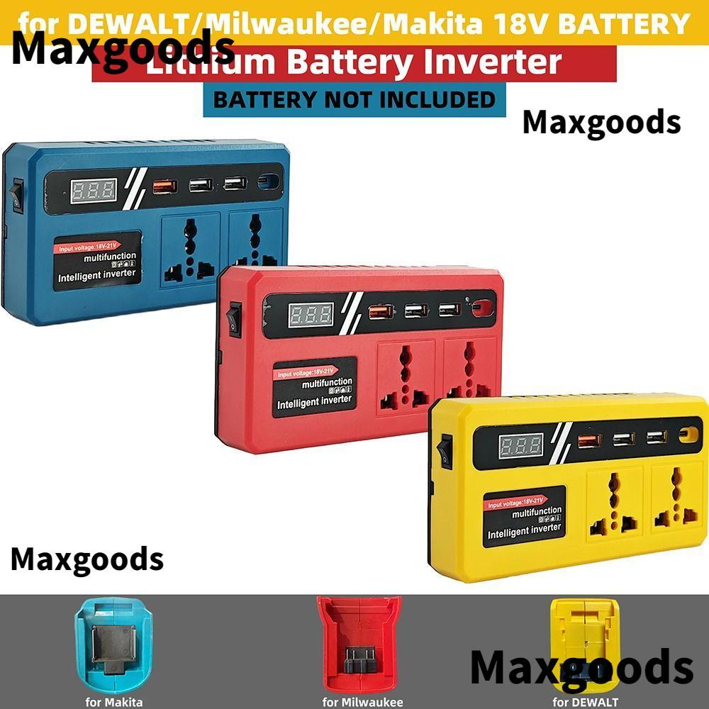 MAXGOODS 1Pcs Battery Inverter, with 4 USB LED Socket 18v 20v To 220v Smart Transformer, Multifunctional Household 120W Outdoor Work Inverter