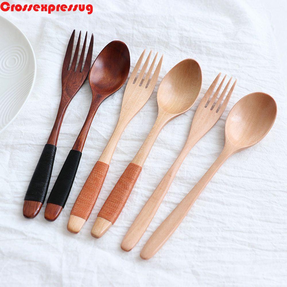 Vortex Spoon Soups Cereal Handmade Natural Rice Wooden Dinnerware Sets