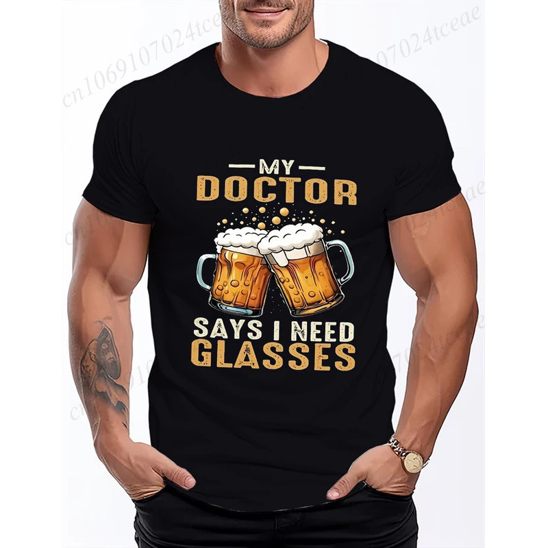 T-shirt bercetak lucu Doktor saya kata saya perlu memakai cermin mata. T-shirt lelaki gaya klasik. T-shirt wanita dengan