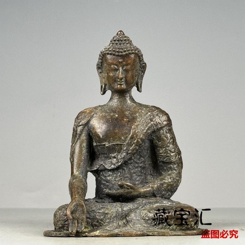Retro Indigenous Old Pulp Thai Buddha Amitabha Bronze Buddha Home Furnishings Worship Ornaments Buddha Statue Old Pulp Craft 7 @