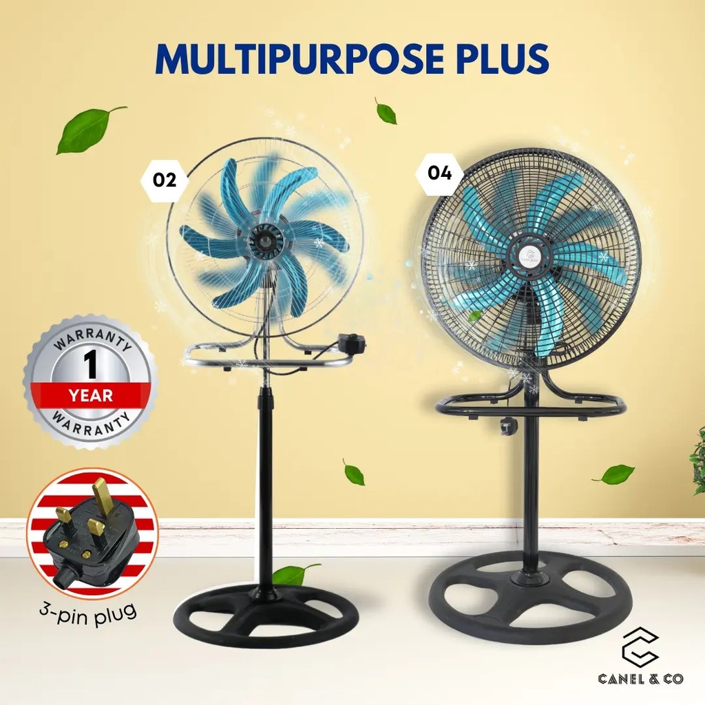 [1 Year Warranty] 2022 Ultra Strong Floor Stand Fan Multipurpose 18 Inch 5 blades 3 Speed Mode Industrial Fan 3in1 Standing Fan Strong Wind Self Standing Table Fan