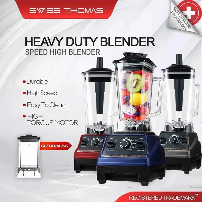 Swissthomas6 Mesin Pengisar Heavy Duty High Speed Blender 50000 Round/Min Food Processor Ice Crusher Fruits Nuts (2.5L/3L)
