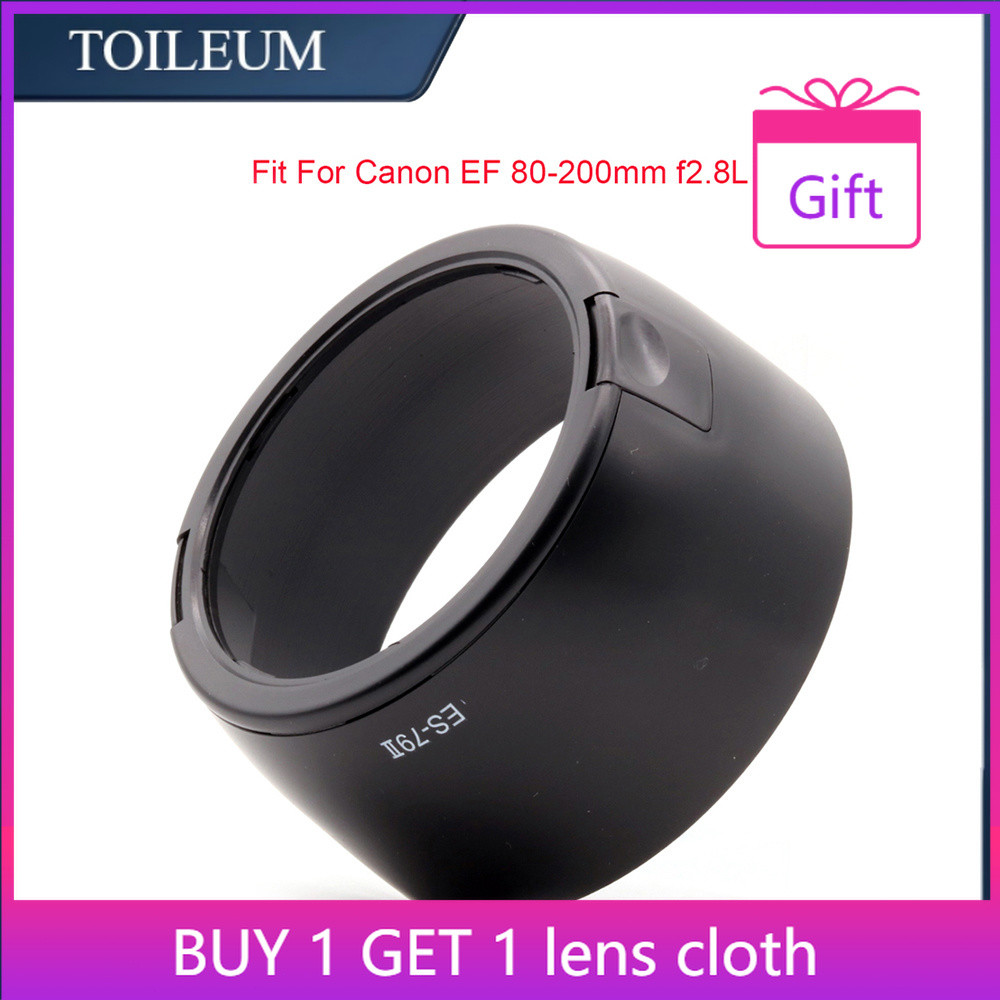 For Canon EF 85mm f/1.2 L USM & EF 85mm f1.2 L ll USM Lenses Bayonet Lens Hood Replacement for ES-79 II Plastic Black