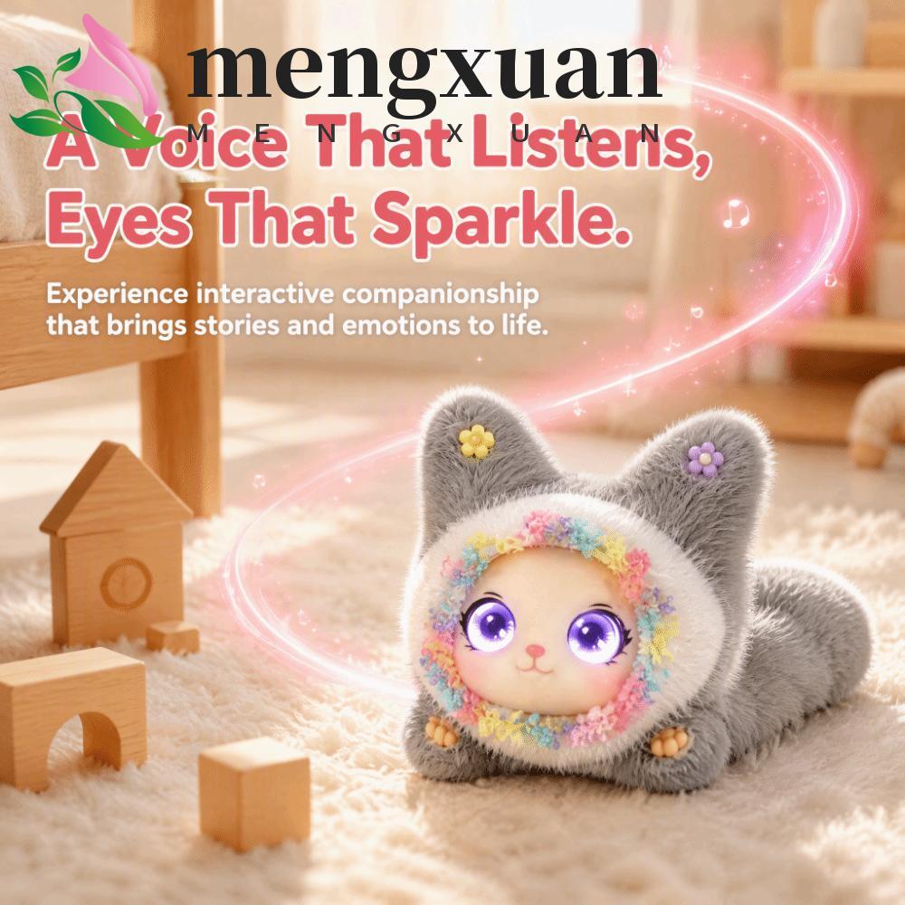 MENGXUAN AI Cat Plush Toy, AI Continuous Dialogue Winking Interaction AI Cat Spirit Pendant, Personal Companion Intelligent Voice Communication Voice Chat Toy Pendant