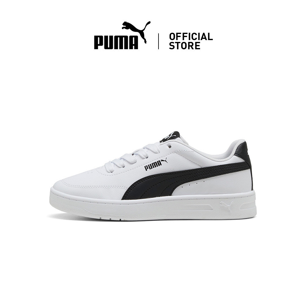 [NEW] PUMA Unisex Court Classic Clean Sneakers Youth (White)