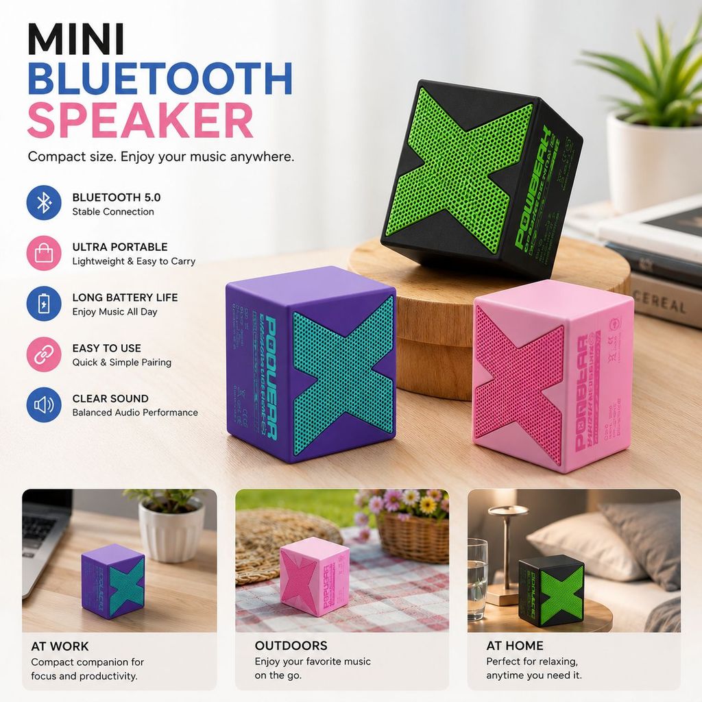 [ Gstore ] X1 TWS Wireless Bluetooth V5.0 Portable Speaker / Super Mini / Super Bass Subwoofer Loudspeaker