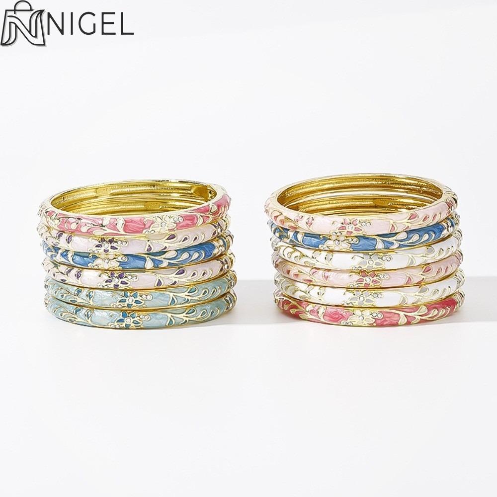 NIGEL Vintage Cloisonne Bangle, Colorful Enamel Flower Bangle, Handicraft Traditional Open Cuff Chinese Women's Hand Bracelet Jewelry Gifts